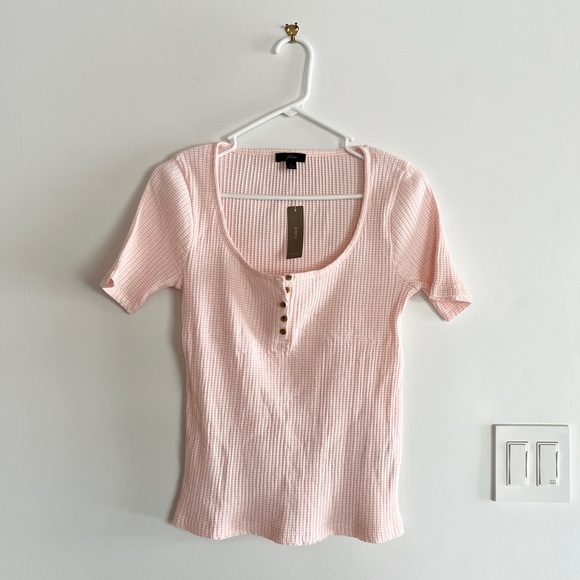 NWT Women’s White Pink J.Crew Stripe Blouse Top Size Small - Picture 1 of 7